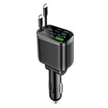 Cargador de Coche Rápido 5 en 1 con Cable Retráctil